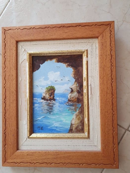 Quadros pintados à mão com moldura - Algarve