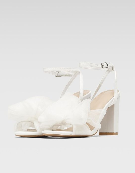 Buty sandałki białe ślub / panieński - rozmiar 39