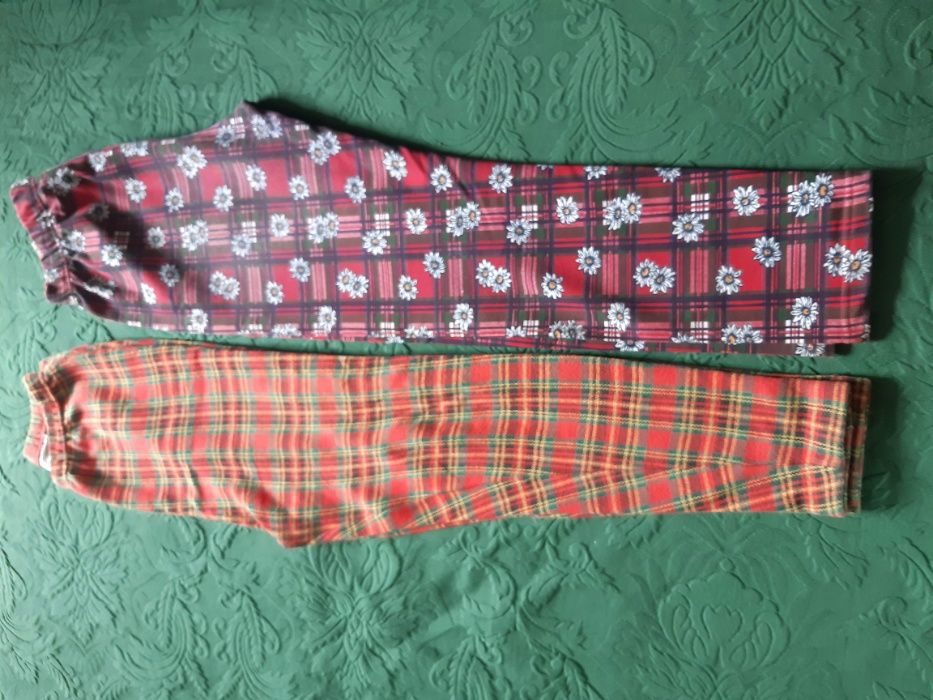 Calças/Leggings estampadas algodão, de viscose e coletes