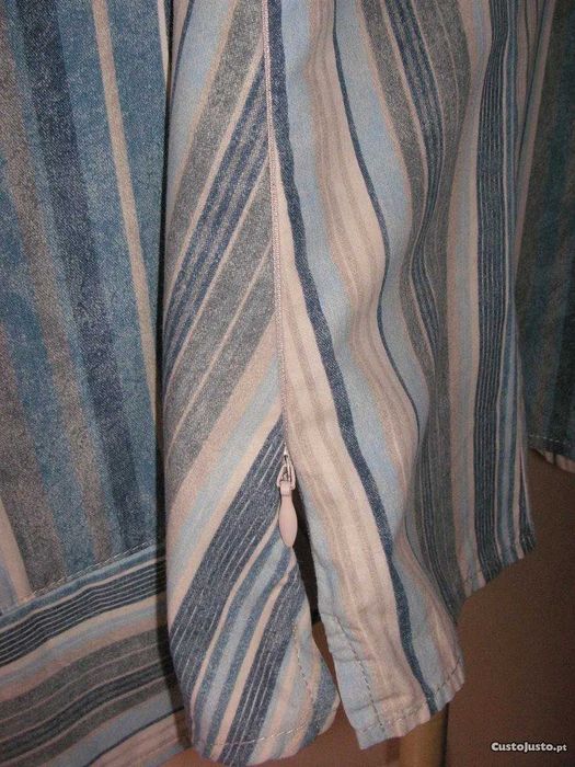 Camisa / Blusa Pure Jeans Caroche e Blusa Cinzento, Creme e Branco