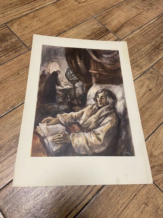 Duża plansza/ilustracja z teczki Kopernik Szancer - rzadka pozycja