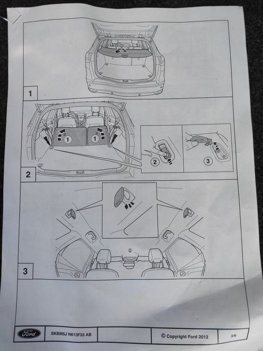 Перегородка багажника Ford Focus 3 универсал. Оригинал - 1 723 909