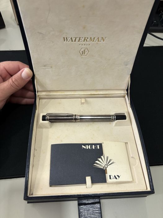 Caneta Waterman Night and Day 18k 750 silver