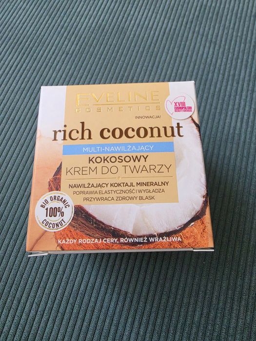 Eveline Cosmetics Rich Coconut  kokosowy krem nawilżający do twarzy, 50 ml