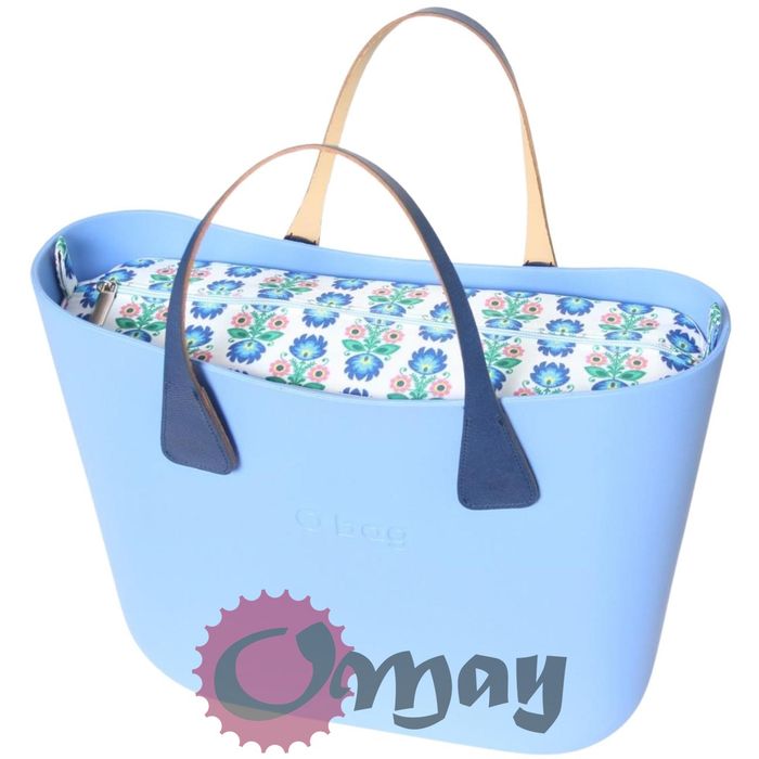 organizer OBAG STANDARD niebieski kwiaty folk 2 kieszenie wkład OMAY