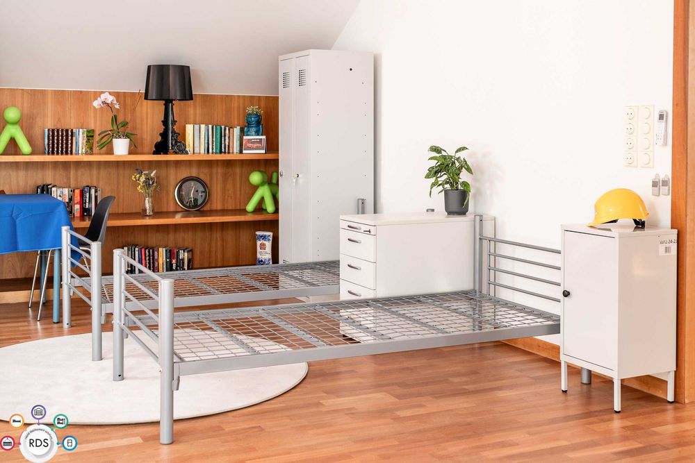 Łóżko metalowe pojedyncze lub piętrowe WOJSKOWE hotelowe 90x200