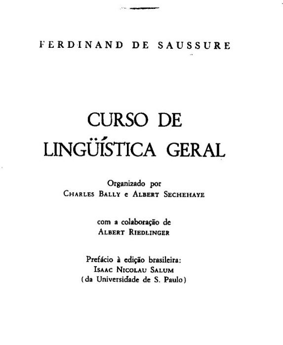 "Curso de Linguística Geral" de Ferdinand de Saussure