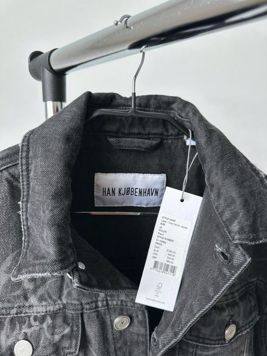 Оригінальна джинсова куртка тракер Han Kjobenhavn Laser Tribal Denim Jacket Black Washed