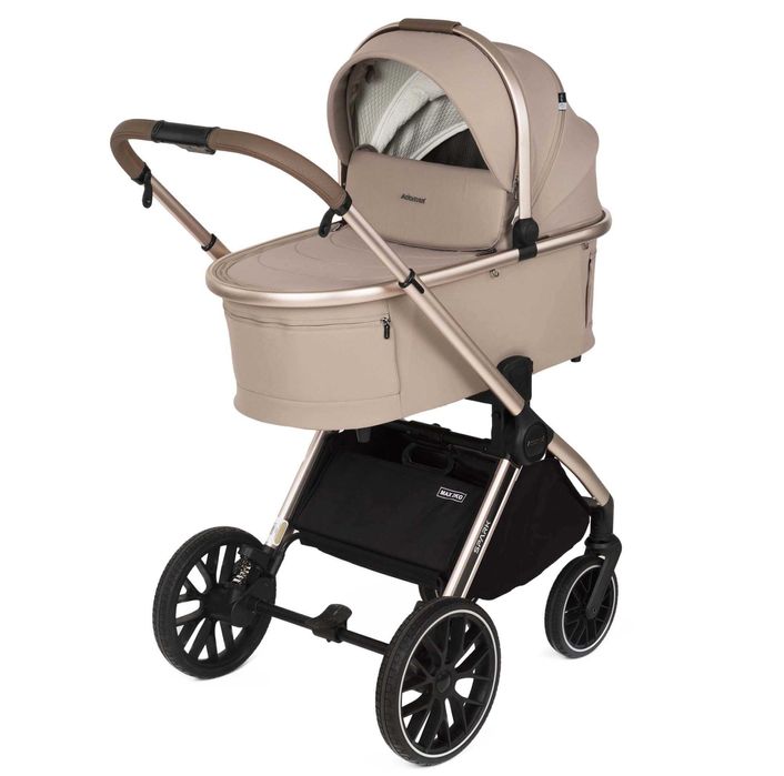 Adamex Spark Champagne wózek 2w1 z wyjątkowo dużą gondolą