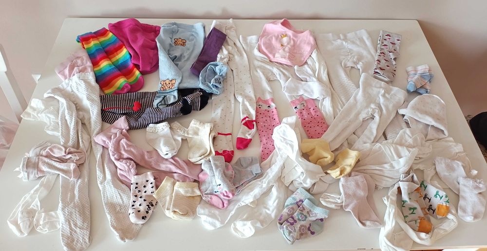 duży zestaw komplet rajstop pończoch rajstopy dla dziewczynki2-3-4lata