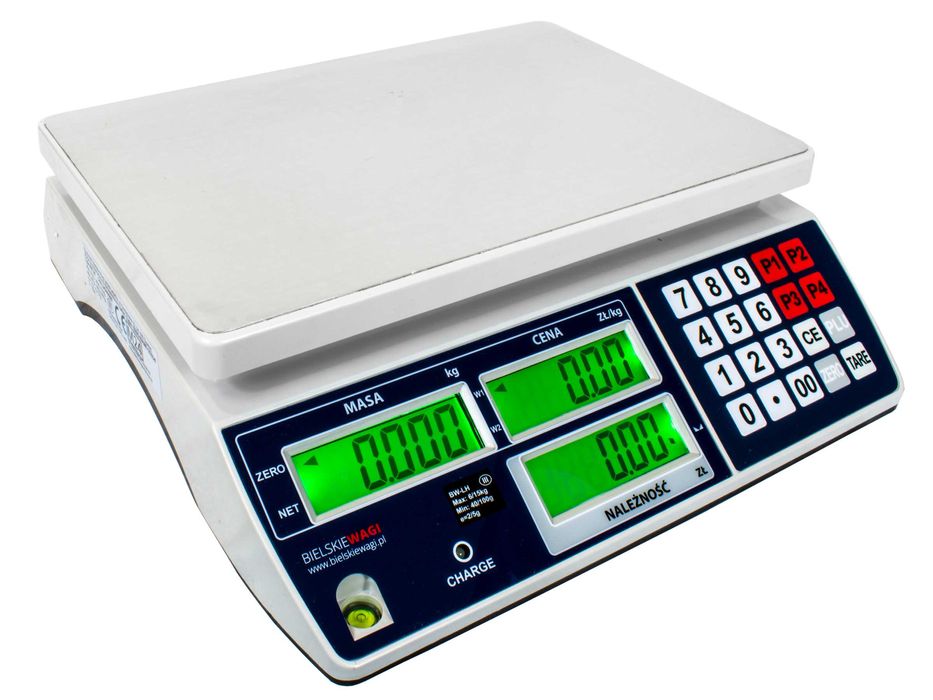 Elektroniczna Waga Kalkulacyjna Sklepowa 15kg LCD Z LEGALIZACJĄ AKU