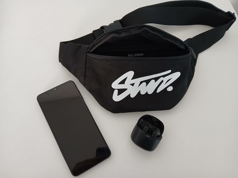 Samsung telemóvel A12 desbloqueado + earbuds bluetooth JBL & bolsa