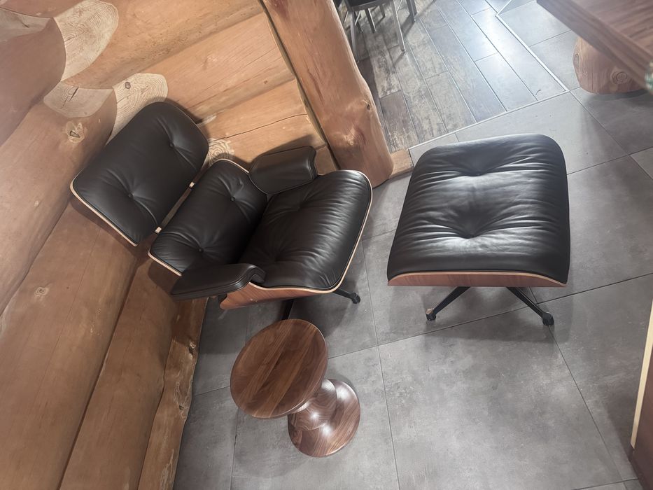 Vitra lounge  chair + ottoman fotel  walnut