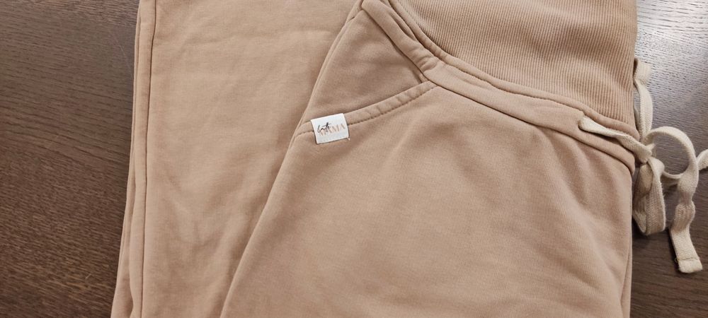 Beżowe spodnie ciążowe M/L