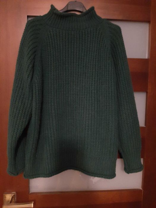 Gruby sweter butelkowa zieleń