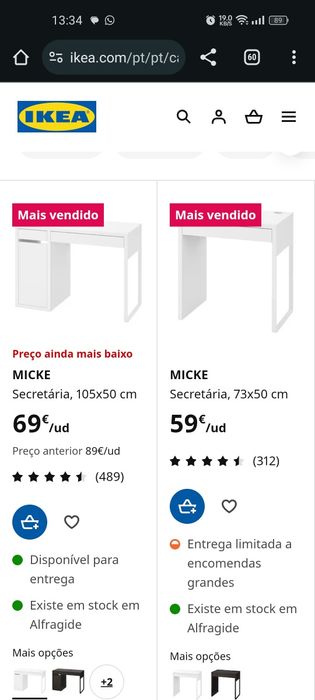 Secretária ikea preta