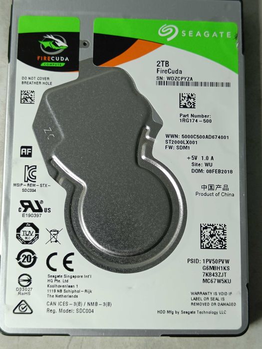 Hard Disk HDD диск 2.5 Seagate 2TB FireCuda до ПК, НОУТА або PS