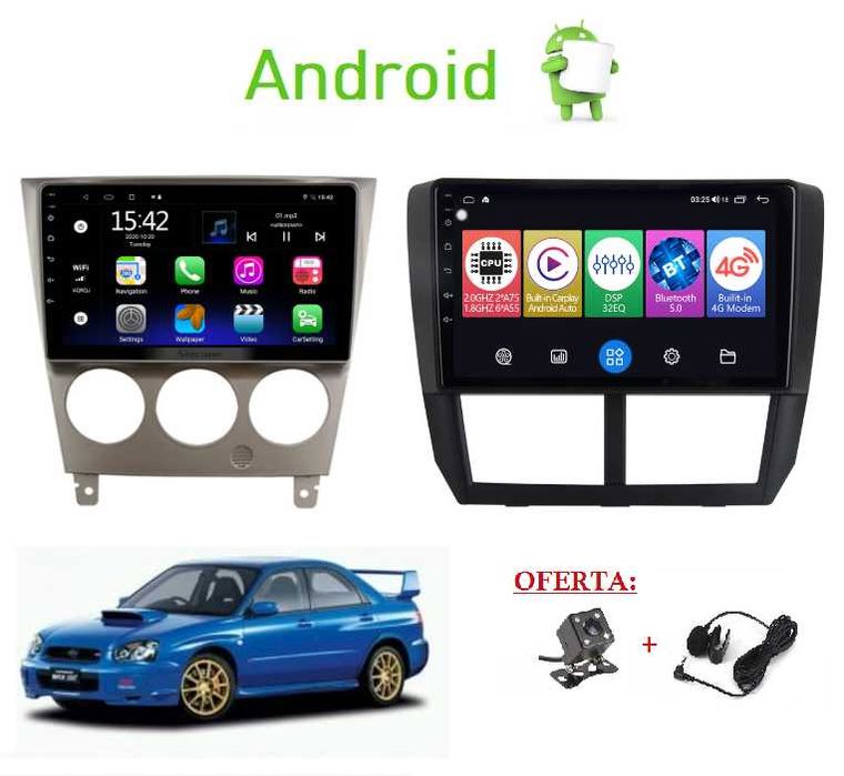 Rádio 2DIN 9" • SUBARU • Impreza • WRX • Forester • Outback • Android