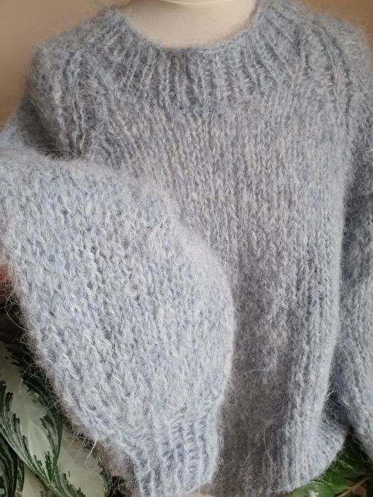 Puszysty sweter Alpaka z Merino.Handmade.