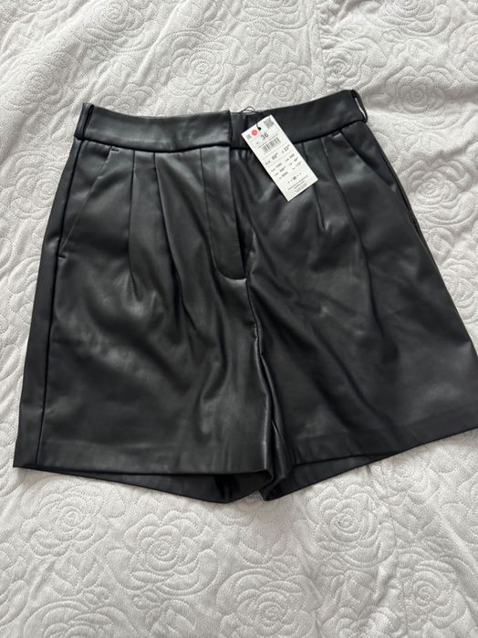 Szorty spodenki czarne ekoskórą Mohito 36 nowe z metką