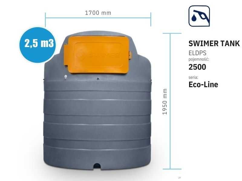 Zbiornik Dwupłaszczowy SWIMER 2500 mała szafa Nowość 2025 dostawa