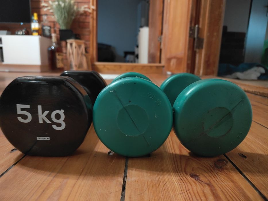 Hantle fitness 5kg i 2x1,5kg