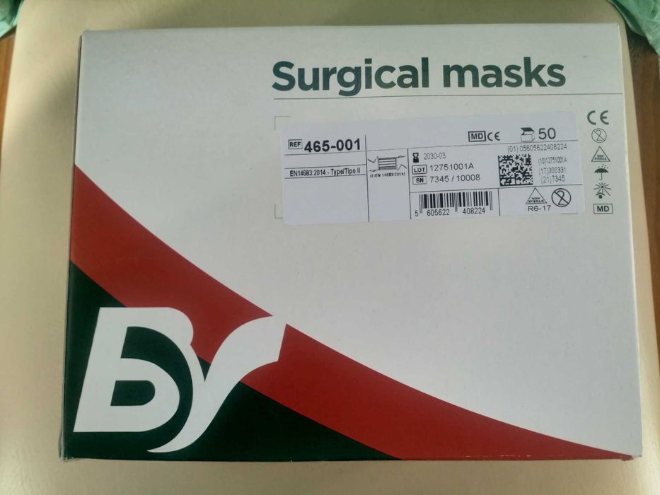 50 Máscaras cirúrgicas com atilhos - Bastos Viegas