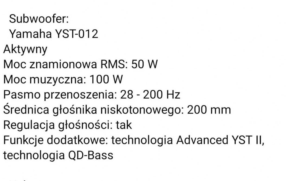 Subwoofer Jamaha