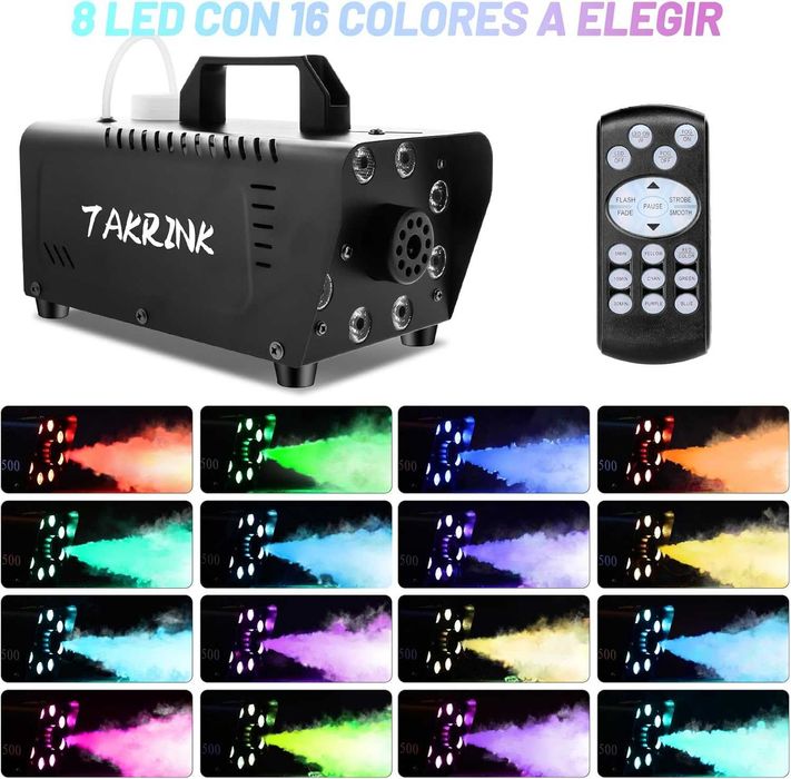 Máquina de Fumo 500W 8 Leds e 13 Cores e 4 Modos com Comando64586268070786123