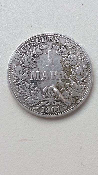 Moneta 1 DEUTSCHE MARK 1901 srebro z błędem