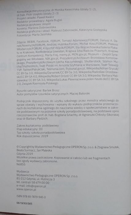 Wiedza o społeczeństwie. Podręcznik dla szkół ponadpodstawowych.
