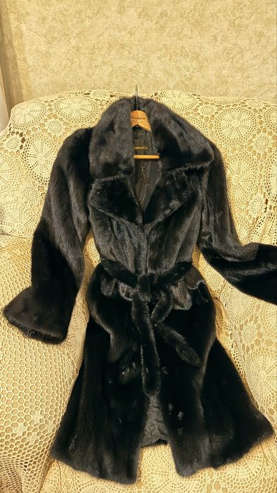 Шуба норковая Черная под Black Lama