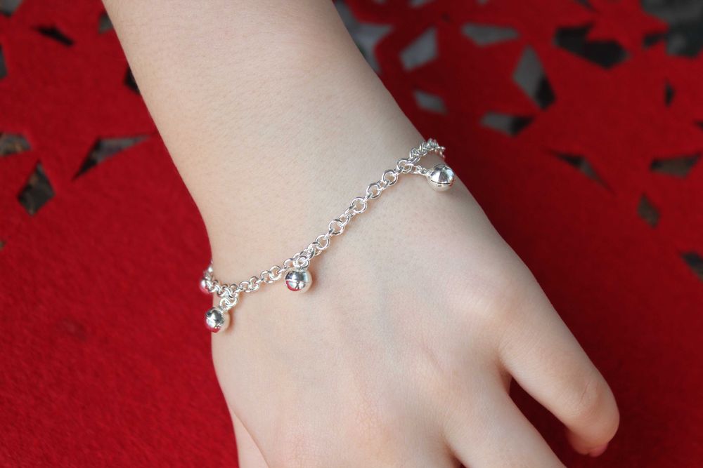 Bransoletka srebrna 925, Prezent, jingle balls, BR10377