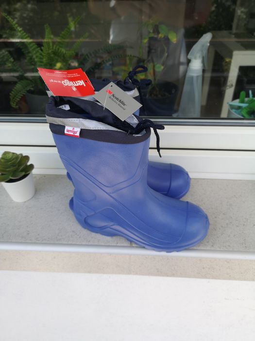 Nowe kalosze 34 odblaskowe niebieskie