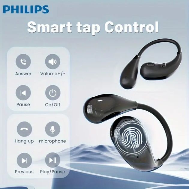 Беспроводные наушники Philips ТAT2769. Bluetooth 5.4.  OWS. Для спорта. Цвет чёрный.