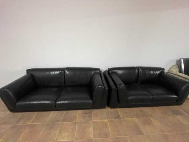Sofas pretos de pele (quase novos)