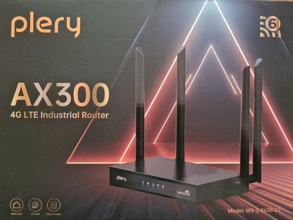 4G LTE WIFI-6 AX300 роутер под внешние антенны Plery R608 V2, SIM карт