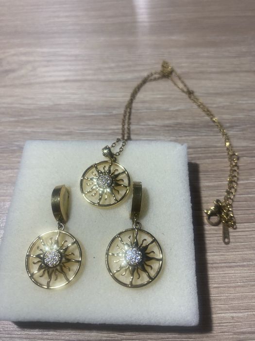 Naszyjnik i kolczyki stal chirurgiczna