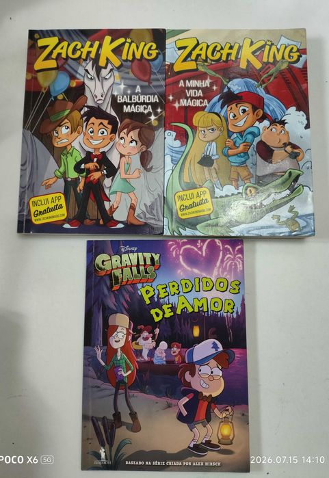 2 livros Zach King + 1 livro Gravity Falls