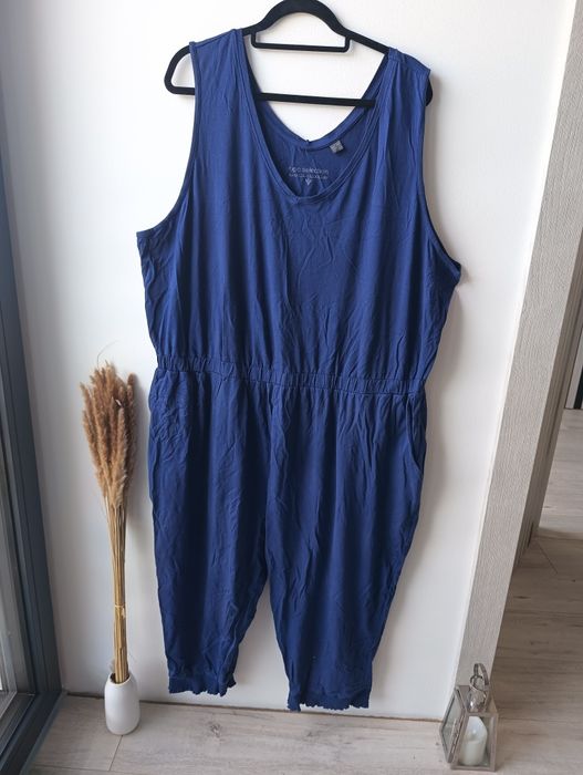 Nowy kombinezon długi granatowy 56 58 8xl 9xl bawełna
