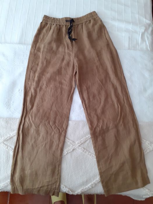 Calças de linho marca Zara
