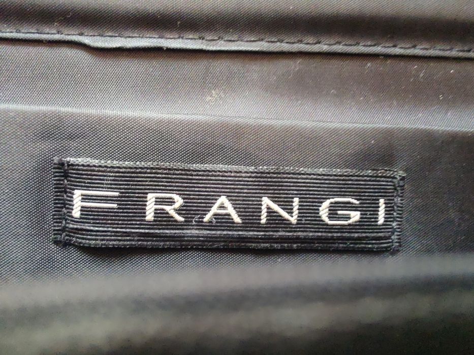 kopertówka Frangi | Czarna satyna | Biżuteryjna klamra