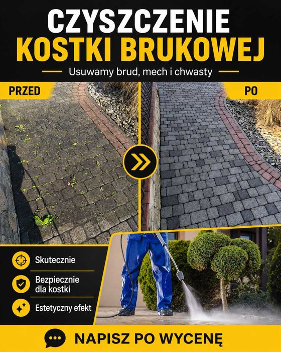 Czyszczenie kostki brukowej – skutecznie usuwamy brud, mech i chwasty