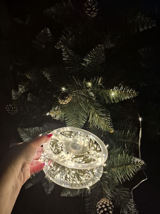 Гірлянда мішура, хвойна лапа 30 метрів на usb, на пульті