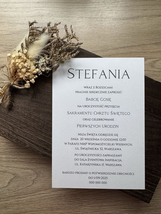 Zaproszenia na chrzest