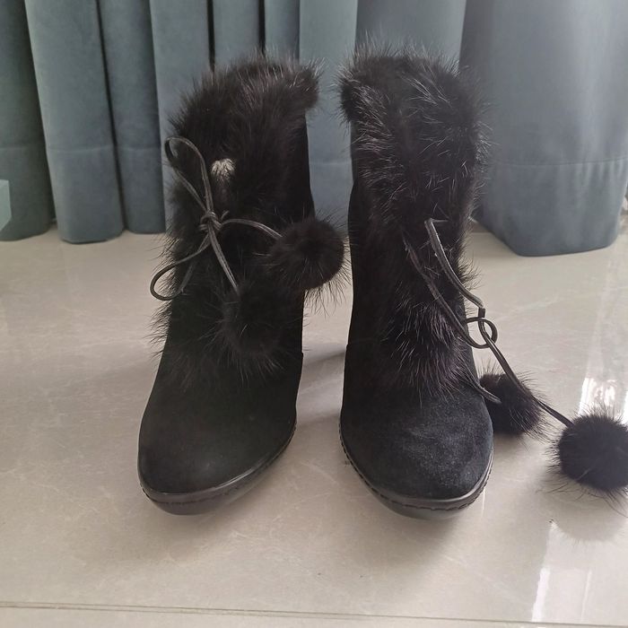 Замшеві чоботи-черевики, 37 розмір