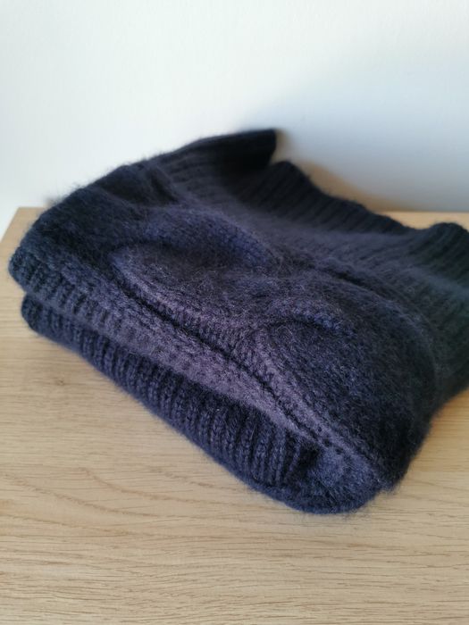 Komin z warkoczem wełniany kaszmirowy angora