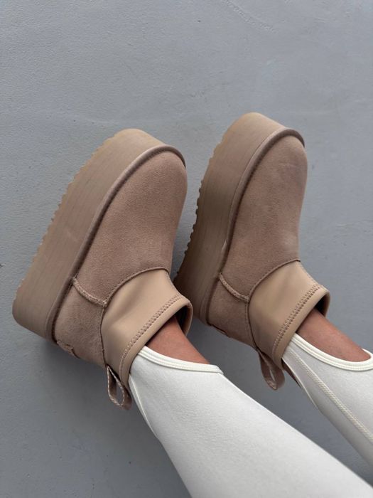 36-41 р угги UGG MINI DIPPER platform boots sand beige