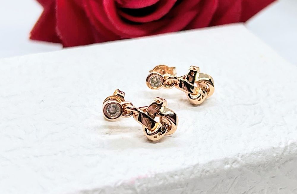 Kolczyki sztyfty rose gold cyrkonia ALE MET