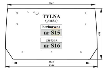 Szyba klapy tylnej pasuje do Zetor PROXIMA/FORTERRA